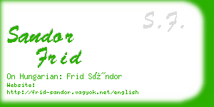 sandor frid business card